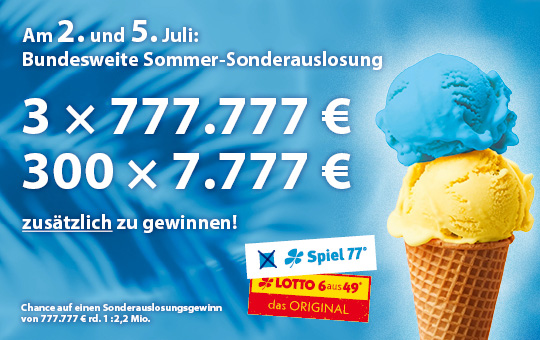 Spiel 77-Sonderauslosung am 2. und 5. Juli 2025