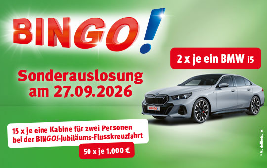 BINGO!-Sonderauslosung am 27. September 2026