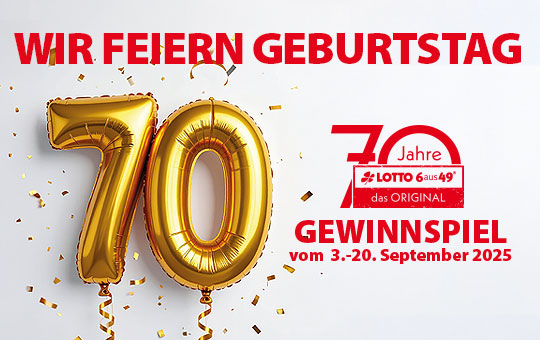 70 Jahre LOTTO 6aus49 Gewinnspiel