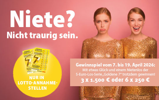 Goldene 7-Gewinnspiel vom 7. bis 19. April 2026